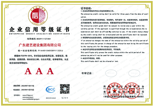 企业信用等级证书